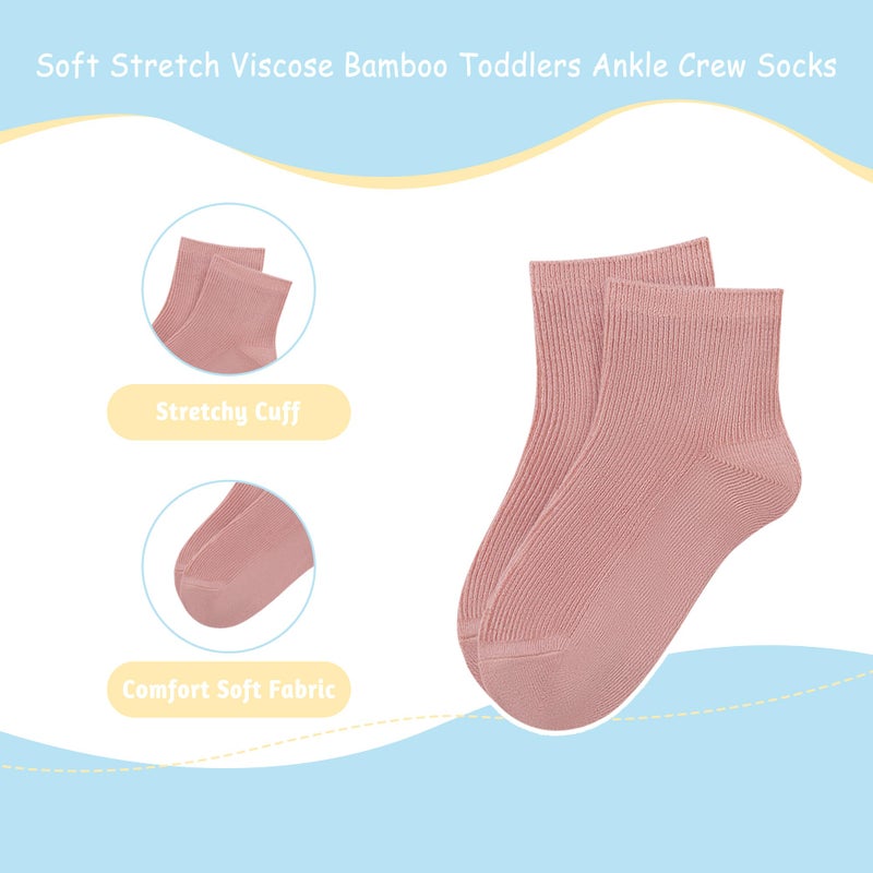 SERISIMPLE Viscose Bamboo Stretch Kids Ankle Socks Breathable Lightweight for Toddler Preschool Thin Soft Baby Socks 5 Pairs (Assorted, Large) - Image 2